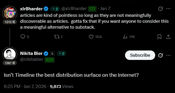 Nikita Bier tweet about Timeline importance on X