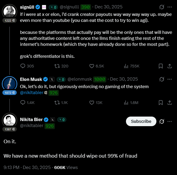 Nikita Bier tweet about fraud detection upgrade